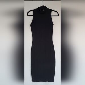 Zara Black Sleeveless High Collar Dress